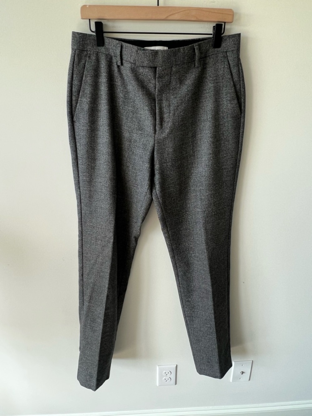 Men's Reiss Straight Fit Gray 100% Wool Trousers 32/32
